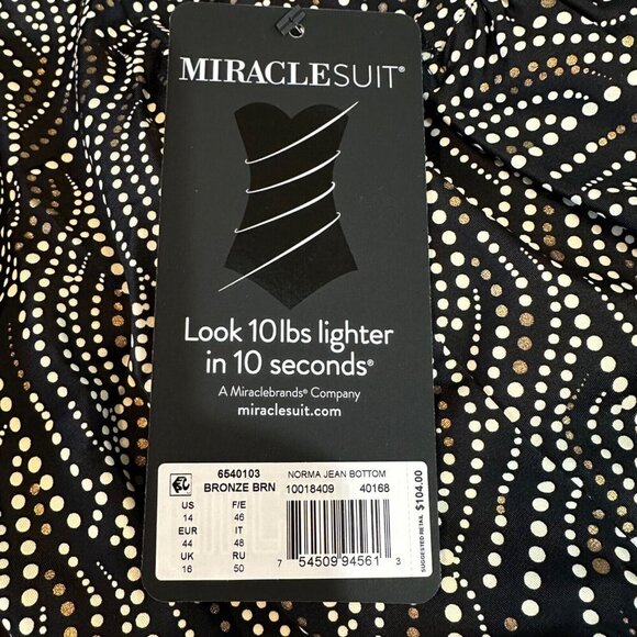 Miraclesuit Sz 14 Bronze Norma Jean Retro HiWaist Tummy Control Swim Bottom NWT - Picture 7 of 9